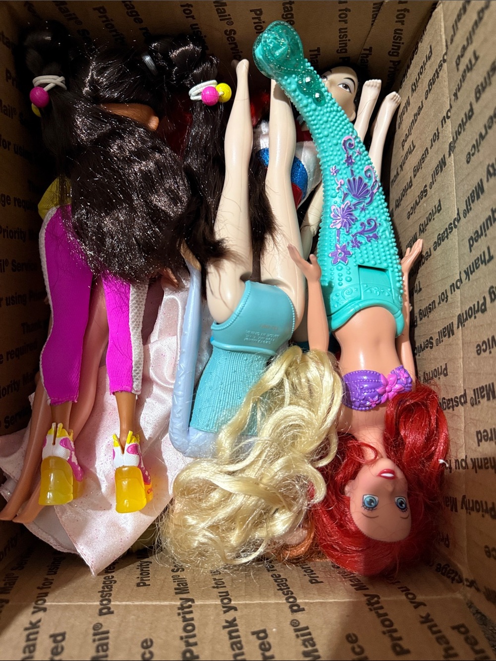 TLC Assorted Disney and Barbie Fashion Dolls one idk Lot - Multi Color
